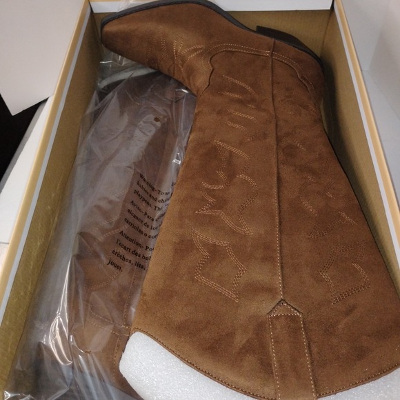 Soda Zahara Boots Tan Western Size 9 Cowgirl Rodeo Tall Knee High - Picture 8 of 16